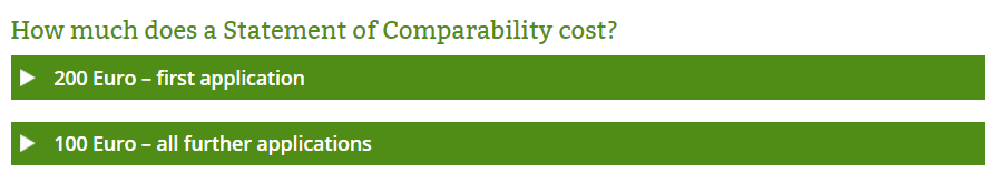 What if my university is not listed in Anabin? 4 Statement of Comparability Germany
